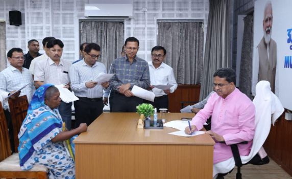 Tripura CM Dr. Manik Saha listens to people